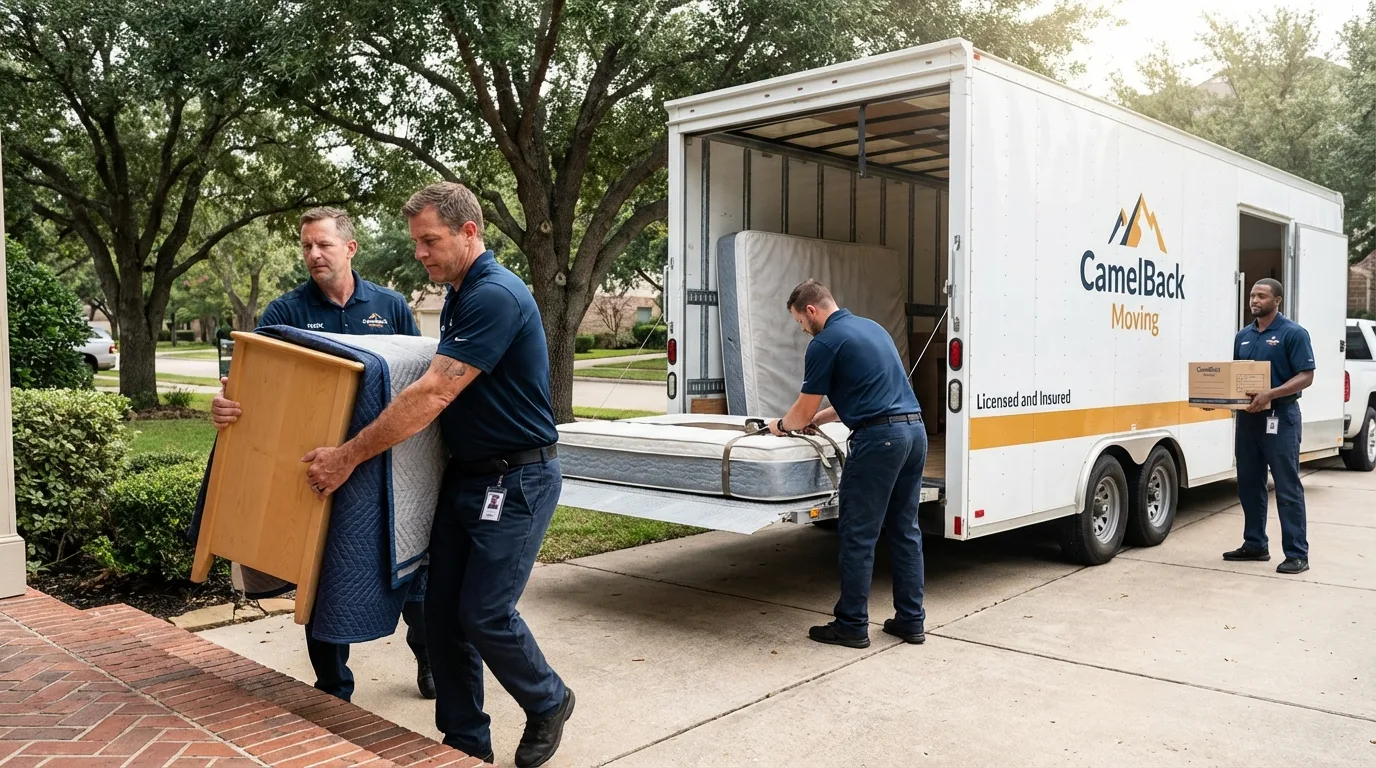 Crew loading residential truck for cross-state move from Clintondale, NY