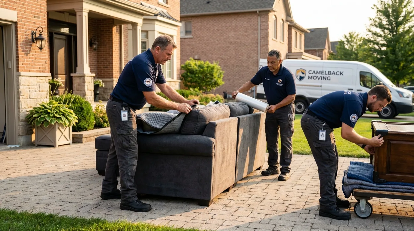 Large estate moving crew wrapping furniture in Clintondale, NY