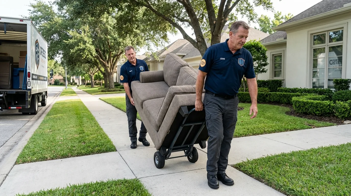 Local residential moving crew loading furniture in Clintondale, NY
